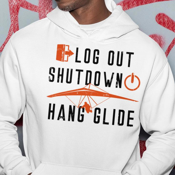 Hang Gliding Log Out Shutdown Hoodie Unique Gifts