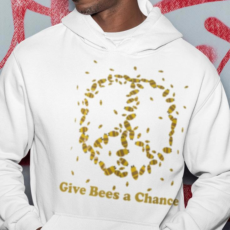 Give Bees A Chance Peace Sign Hoodie Unique Gifts