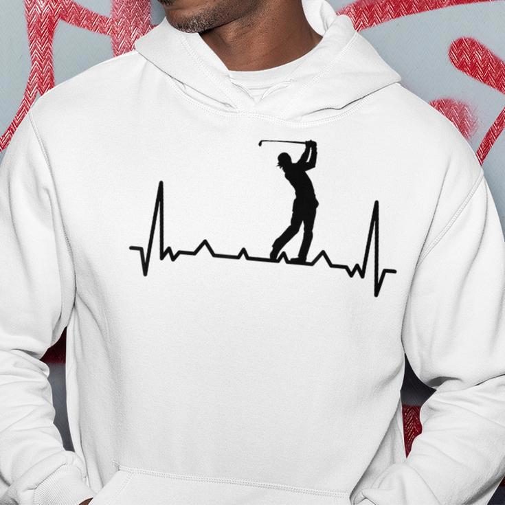 Golfspieler-Herzschlag-Motiv Hoodie, Weiß für Golffans Lustige Geschenke