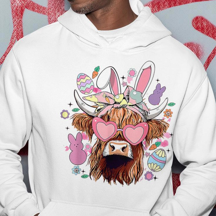 Happy Easter Highland Cow Heifer Easter Day Farmer Cowgirl Hoodie Unique Gifts