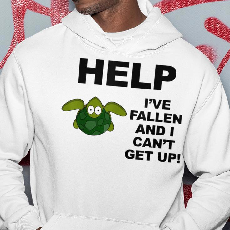 Help I've Fallen And I Can't Get Up Upside Down Turtle Hoodie Unique Gifts