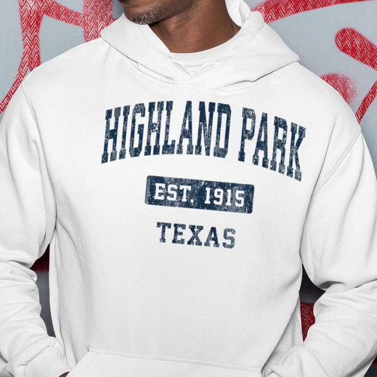 Highland Park Texas Tx Vintage Sports Established Navy Desig Hoodie Unique Gifts