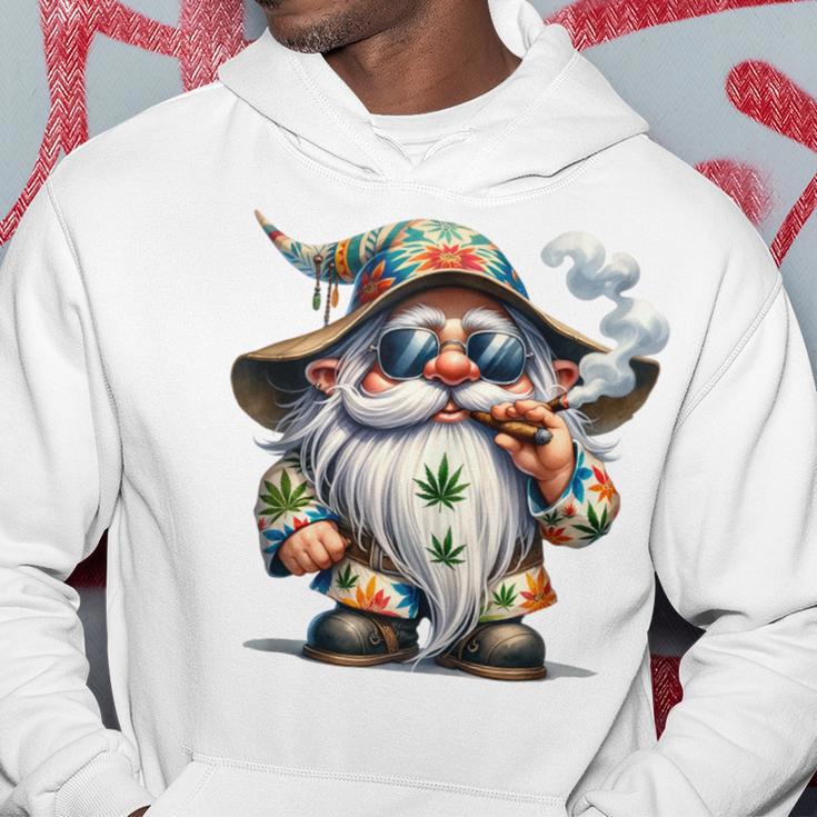 Hippie Gnome Smoking Weed Pot Leaf 420 Marijuana Cannabis Hoodie Unique Gifts