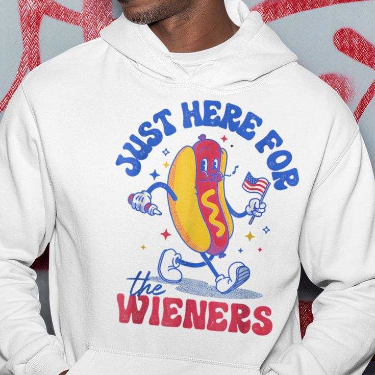 Hot Dog I'm Just Here For The Wieners Fourth Of July Hoodie Unique Gifts