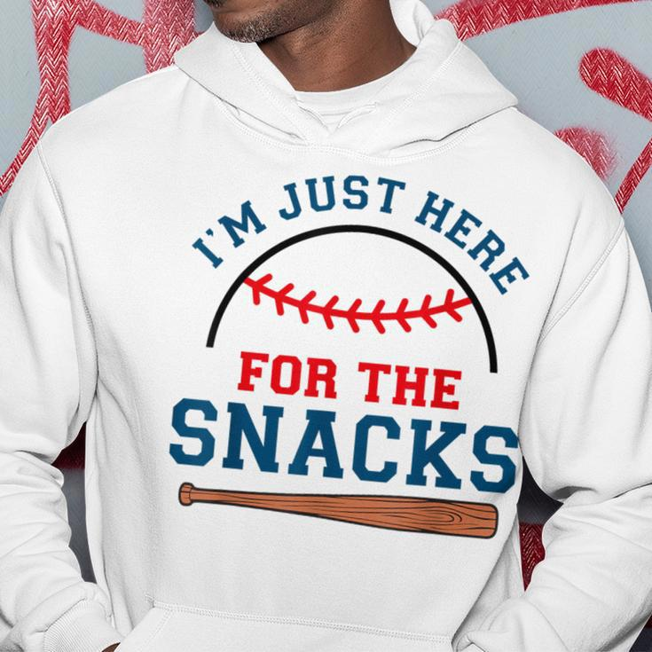I'm Just Here For The Snacks Baseball Season Softball Hoodie Funny Gifts