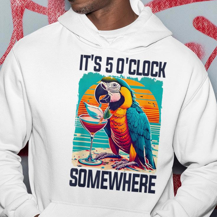 It's 5 O'clock Somewhere Drinking Parrot Cocktail Summer Hoodie Personalized Gifts