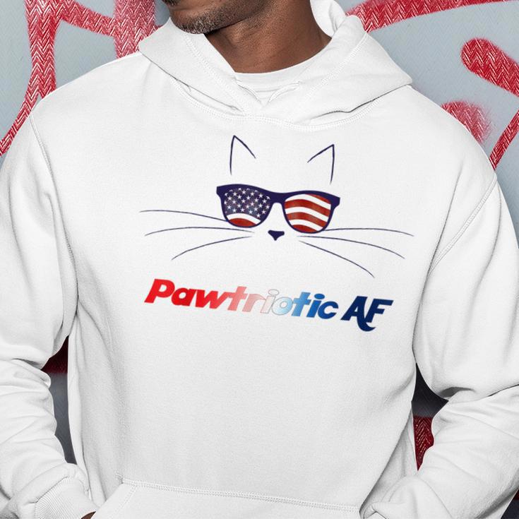 July 4Th American Cat Pawtriotic Af Patriotic Kitty Hoodie Unique Gifts