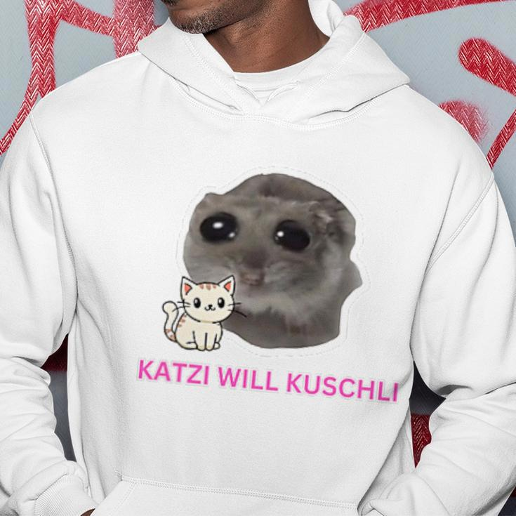 Katzi Will Kuschli Sad Hamster Meme Kapuzenpullover Lustige Geschenke
