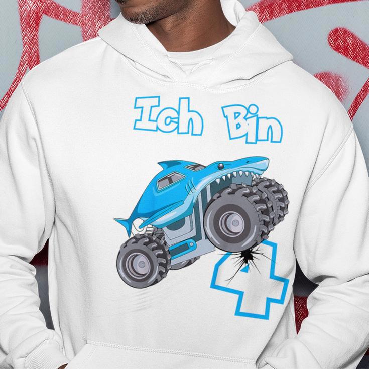 Kinder 4 Jahre Monster Truck Haifisch Geburtstag Junge Kapuzenpullover Lustige Geschenke