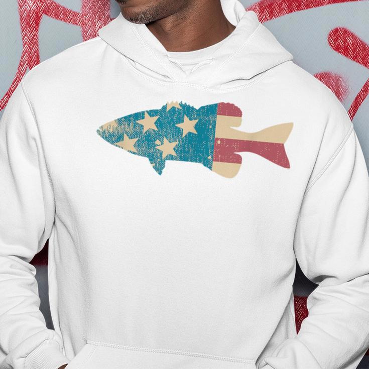 Largemouth Bass Fishing American Flag Fishing Hoodie Unique Gifts