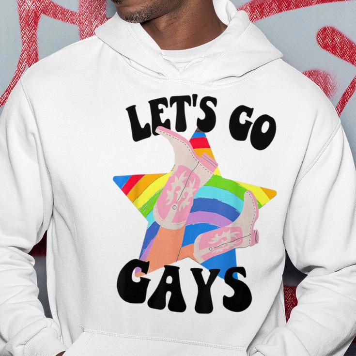 Let's Go Gays Lgbt Pride Cowboy Hat Retro Gay Rights Ally Hoodie Unique Gifts