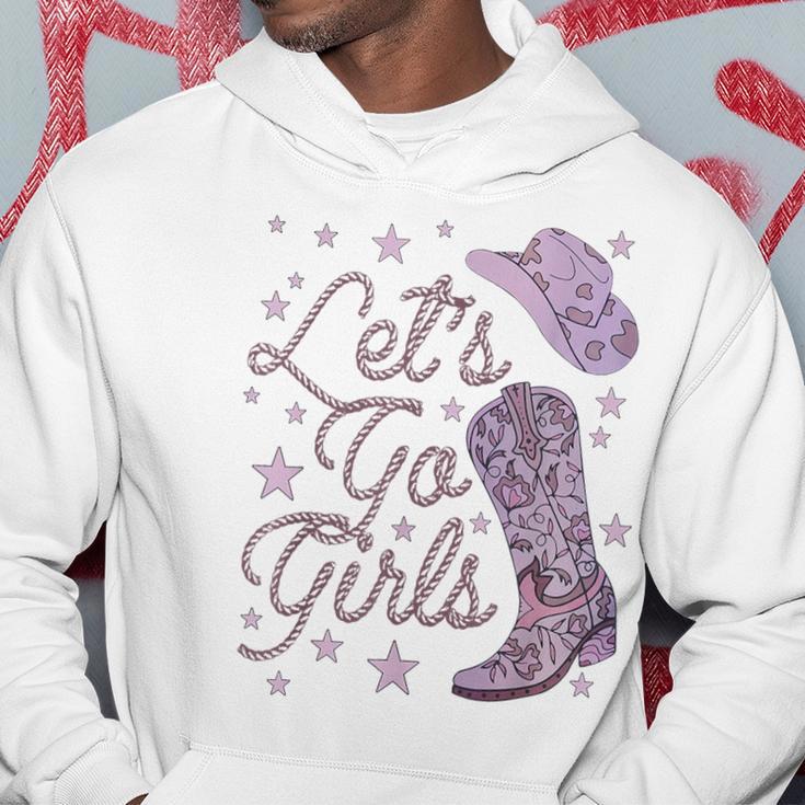 Let's Go Girls Cowgirl Hat Cowboy Boots Bachelorette Party Hoodie Unique Gifts