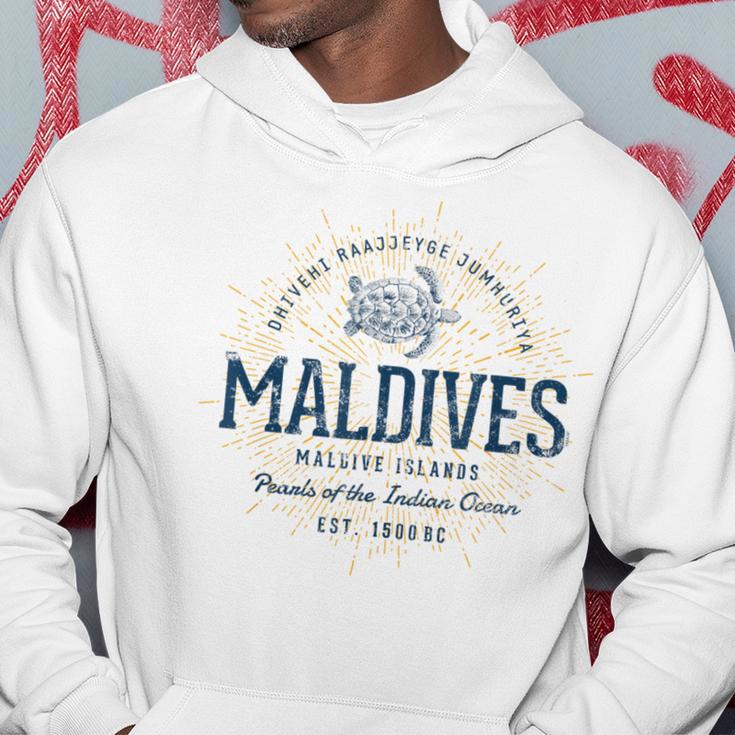 Maldives Retro Style Vintage Maldives White S Hoodie Lustige Geschenke