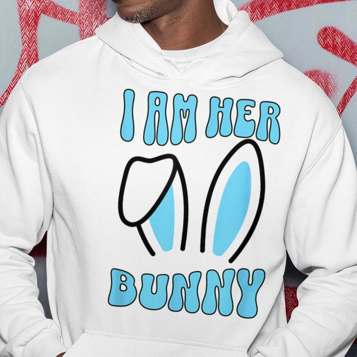 Men's Matching Couple Easter Husband I Am Her Bunny Hoodie Funny Gifts