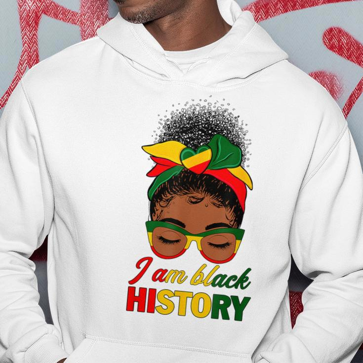 Messy Bun Hair I Am Black History African American Women Hoodie Funny Gifts