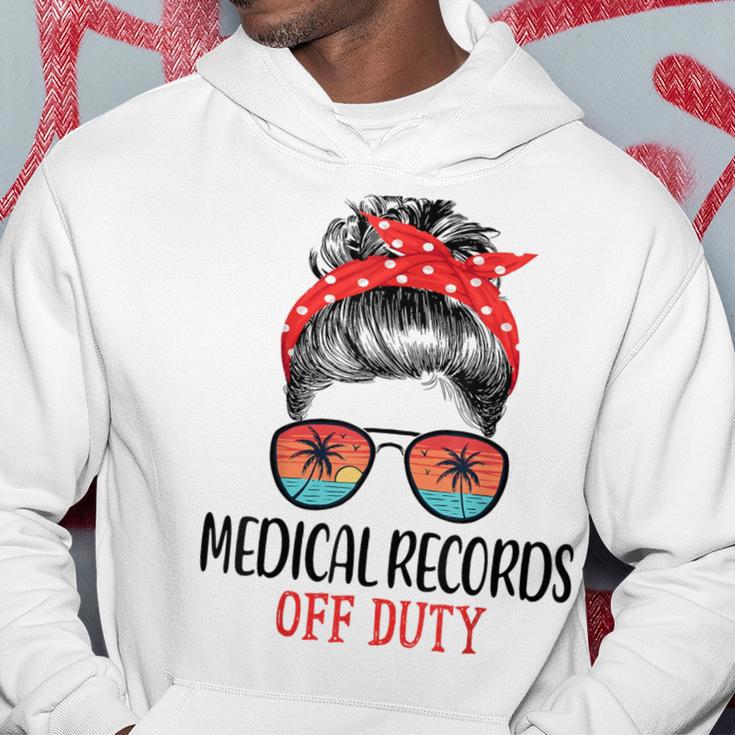 Messy Bun Medical Records Off Duty Sunglasses Beach Sunset Hoodie Unique Gifts