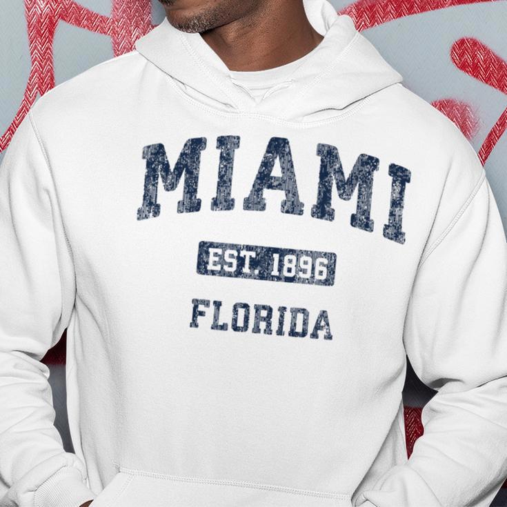 Miami Florida Fl Vintage Athletic Sports Hoodie Unique Gifts