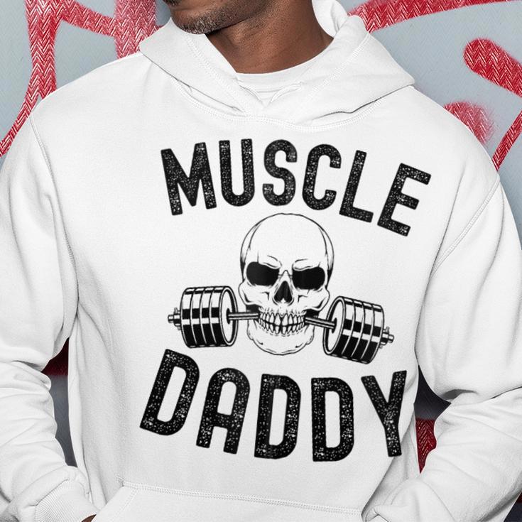 Muscle Daddy Gewichtheber Skelett Langhantel Papa Workout Kapuzenjacke Kapuzenpullover Lustige Geschenke