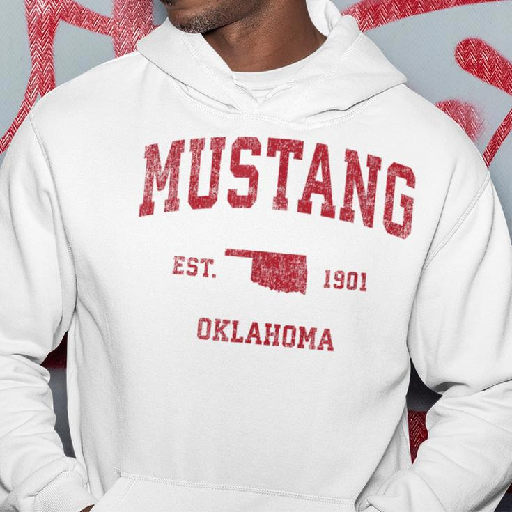 Mustang Oklahoma Ok Vintage Sports Red PrintS Hoodie Lustige Geschenke