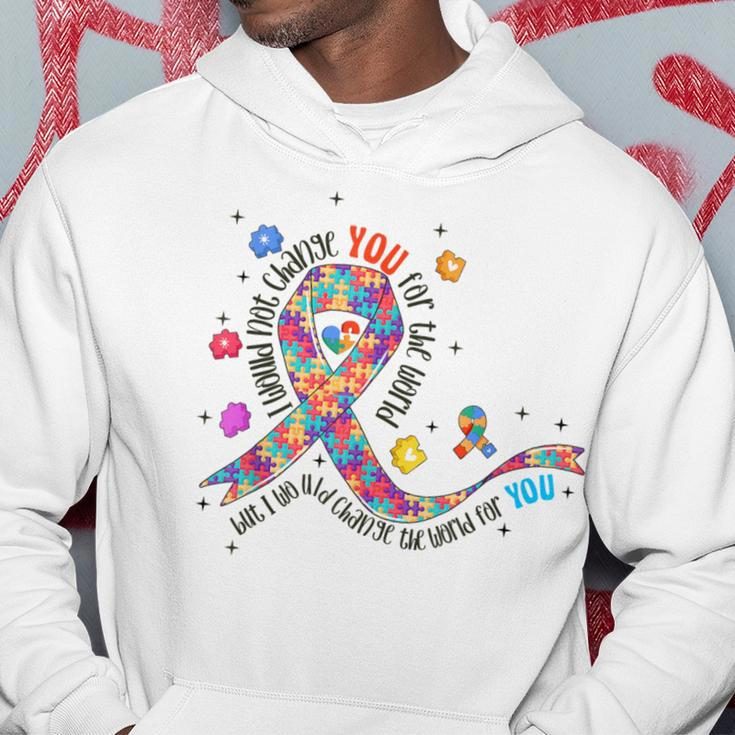 I Would Not Change You For The World Puzzle Autism Awareness Hoodie Unique Gifts