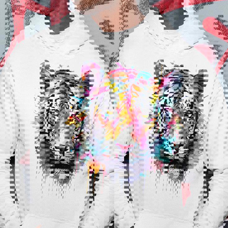 Obra De Arte De Tigre Colorido Animal Arte Tigre Sudadera Regalos divertidos