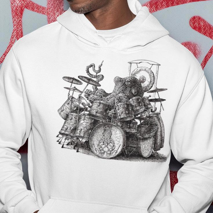 Octopus Playing Drums Drummer Drumming Musician Band Hoodie Unique Gifts