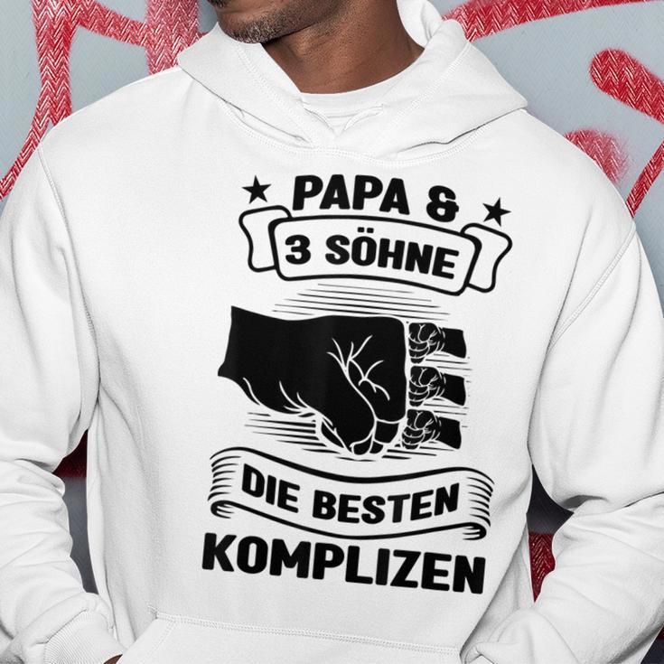 Papa & 3 Söhne Die Besten Komplizen Papa 3 Söhne Kapuzenpullover Lustige Geschenke