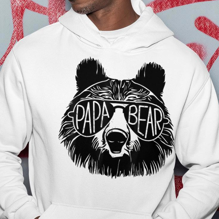 Papa Bear Face Sunglasses Papa Bear Lover Father's Day Hoodie Unique Gifts