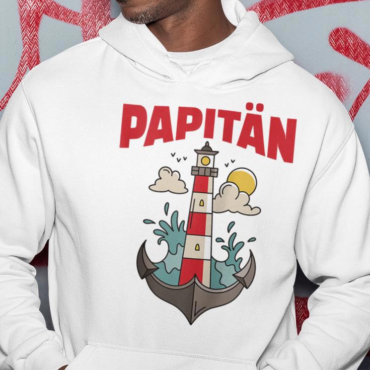 Papitänatertag Bester Papa Anker Leuchtturm Norden Kapitän Kapuzenjacke Kapuzenpullover Lustige Geschenke