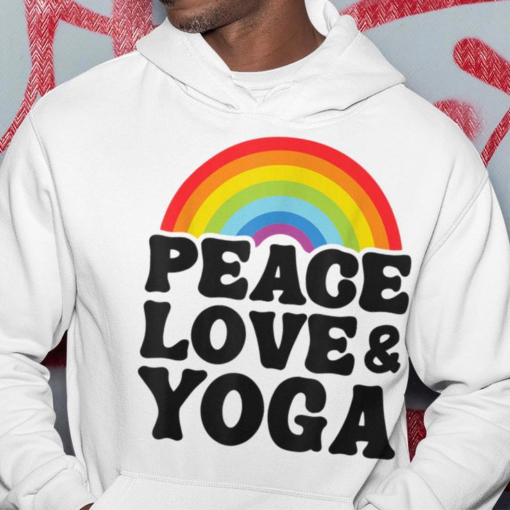 Peace Love & Yoga Regenbogen Hippie Retro Yoga Kapuzenpullover Lustige Geschenke