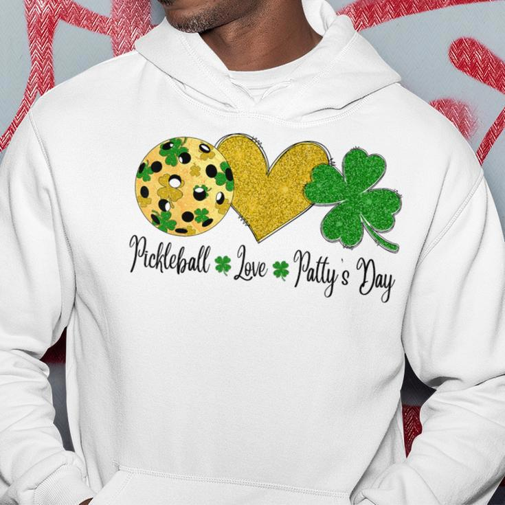 Peace Love Patty's Day Pickleball Shamrocks St Patrick's Day Hoodie Personalized Gifts