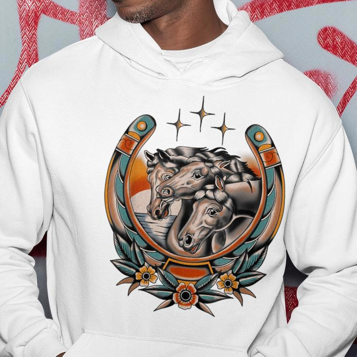 Pharaoh's Horses Vintage Traditional Tattoo Artist Flash Ink Hoodie Unique Gifts