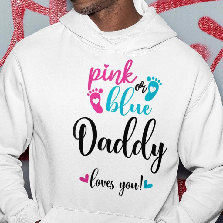 Pink Or Blue Daddy Loves You Gender Reveal Baby Announcement Hoodie Unique Gifts