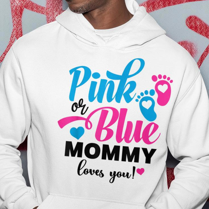 Pink Or Blue Mommy Loves You Gender Reveal Baby Announcement Hoodie Unique Gifts