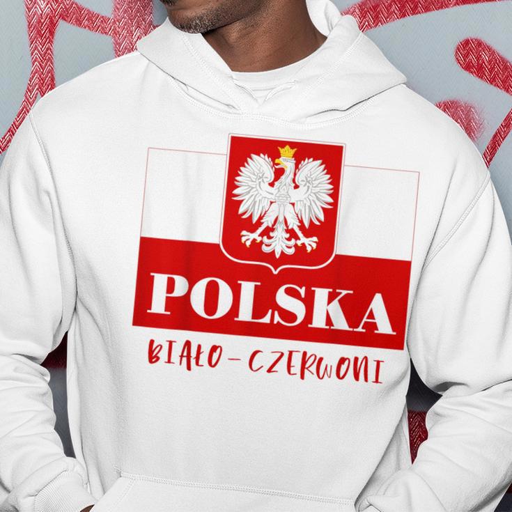 Polska Bialo-Czerwoni Polnische Flagge Polnisches Emblem Weißer Adler Kapuzenpullover Lustige Geschenke