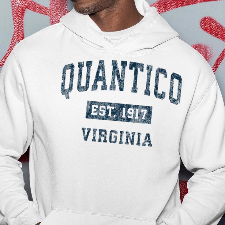 Quantico Virginia Va Vintage Sports Navy Print Hoodie Unique Gifts