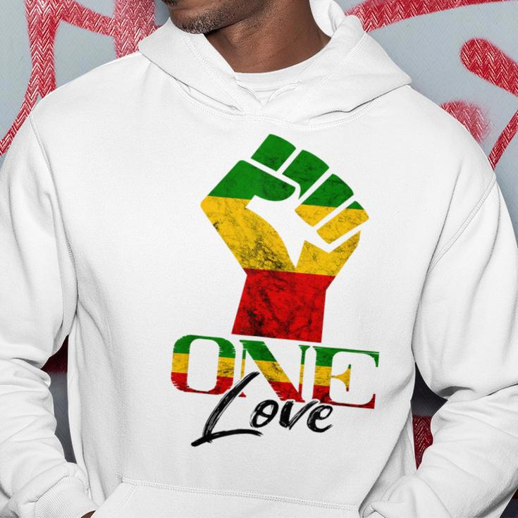 Rasta Reggae One Love Reggae Roots Handfist Reggae Flag Hoodie Unique Gifts