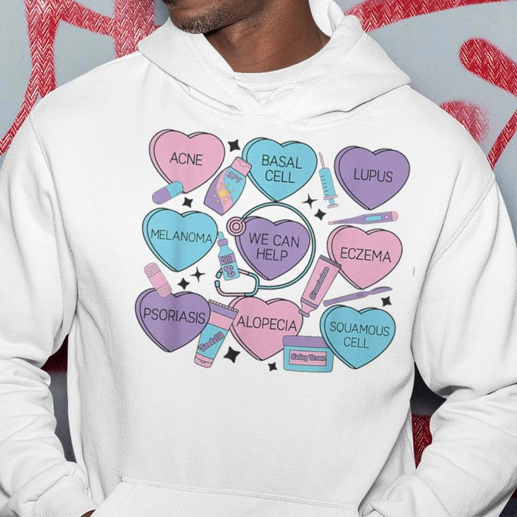 Retro Dermatology Valentine's Day Heart Candy Dermatologist Hoodie Funny Gifts