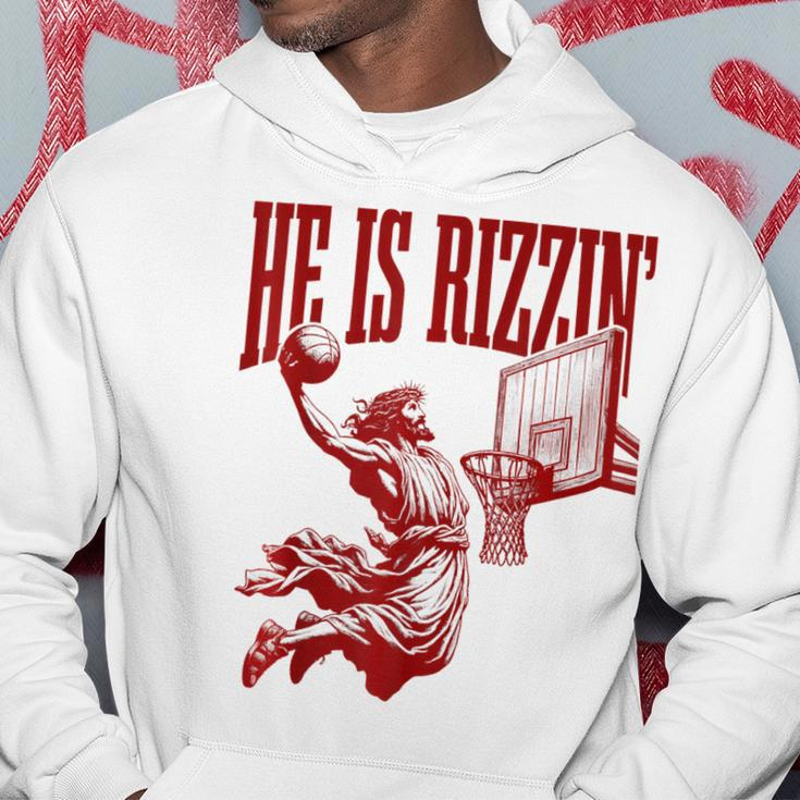 He Is Rizzin Jesus Basketball Easter Meme Hoodie Unique Gifts
