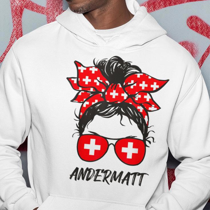 Schweizer Flagge Brille Mädchen Andermatt Hoodie Lustige Geschenke