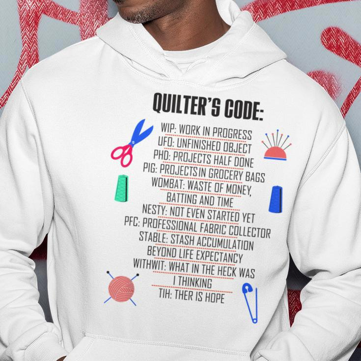 Seamstress Sewist Tailor Quilter's Code Quilting Pattern Hoodie Unique Gifts