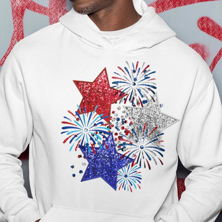 Sparkly 4Th Of July Fireworks Stars Cute 4Th Of July Hoodie Unique Gifts