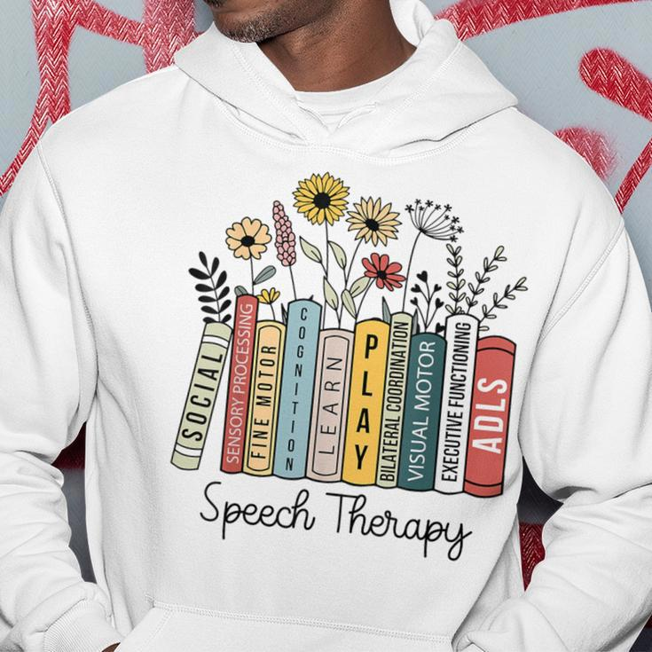 Speech Therapy Wildflowers Slp Speech Language Pathologist Hoodie Unique Gifts