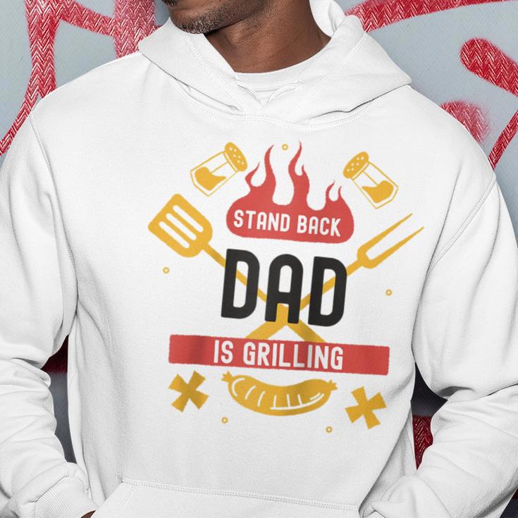 Stand Back Papa Grillt Raglan Kapuzenpullover Lustige Geschenke