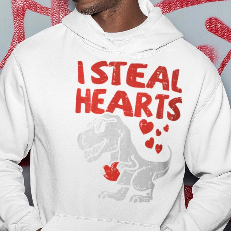 I Steal Hearts Trex Dino Baby Boy Valentines Day Toddler Hoodie Unique Gifts