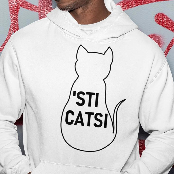 Sticatsi Sticazzi Phrase Ironic Writing With Cat Hoodie Unique Gifts