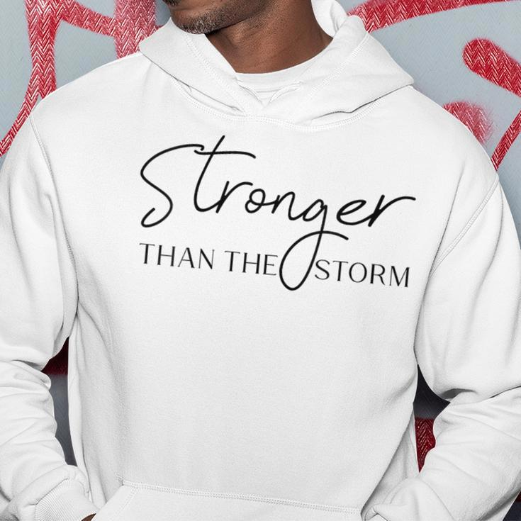 Stronger Than The Storm Modern Minimalistic Positive Saying Hoodie Unique Gifts