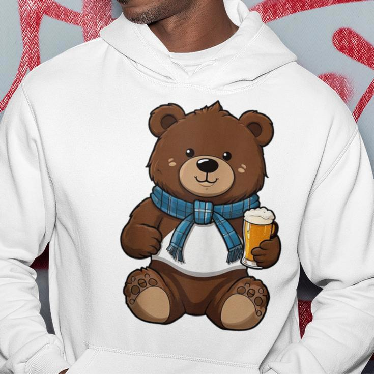 Teddy Bear Has A Beer In His Paws Men's Day Father's Day Hoodie Funny Gifts