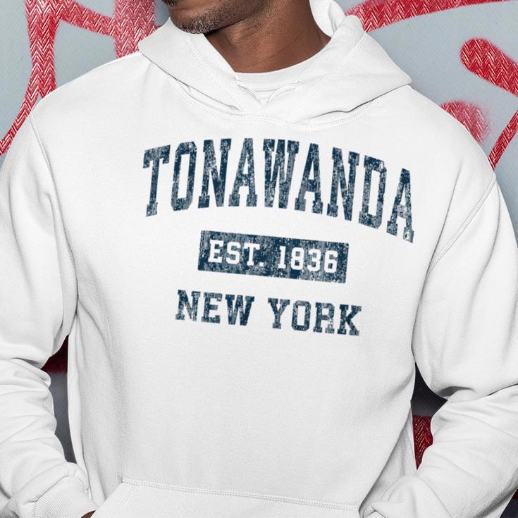 Tonawanda New York Ny Vintage Sports Navy Print Hoodie Unique Gifts