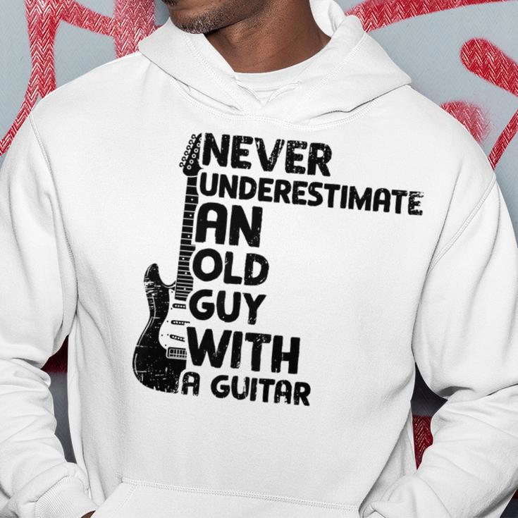 Never Underestimate An Old Man With A Guitar Guitar Hoodie Unique Gifts